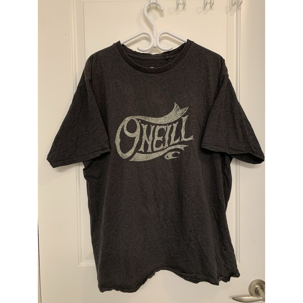 O'Neill T-shirt Mens XXL Heather Charcoal Grey Scroll Wave‎ Logo Y2K Surf Skate